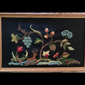 Colorful stitched framed art